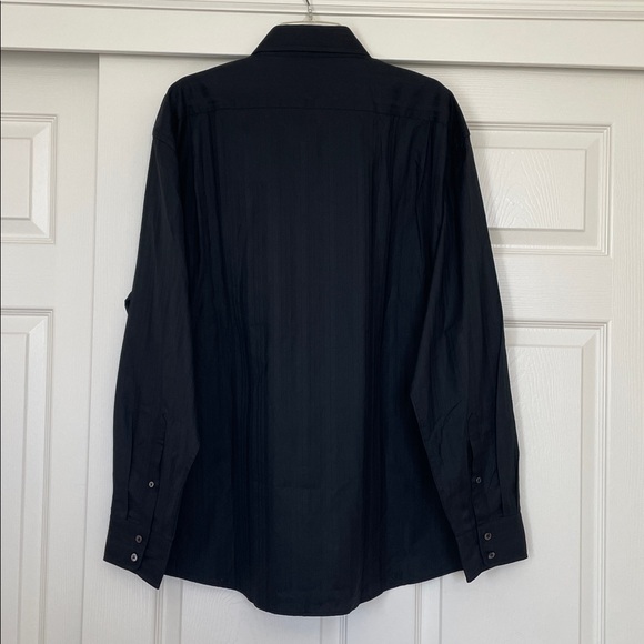 NWT Faconnable 100% Cotton Black Striped Dress Shirt Men's XL - Picture 4 of 7